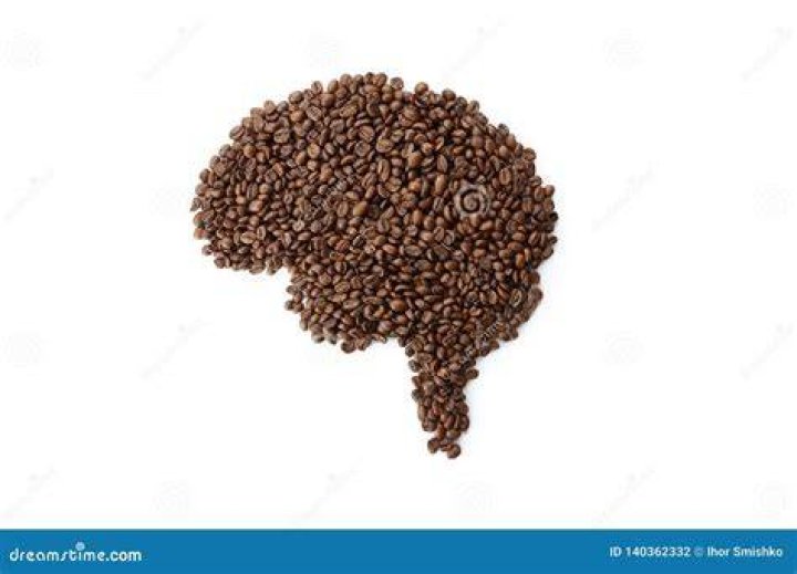Human Brain Made with Coffee Beans. Stock Photo Image of copy